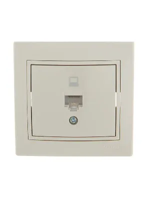 Розетка компьютерная 1-м СП Mira RJ45 крем./крем.. LEZARD 701-0303-139