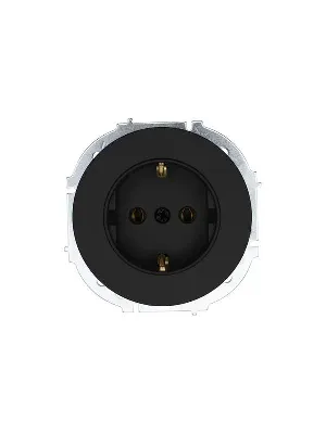 Розетка 1-м OSEN IP20 16А с заземл. ПБТ механизм черн. бархат LEZARD 743-4288-122B