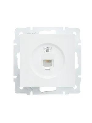 Розетка телефонная СП Vesna евро стандарт механизм бел. LEZARD 742-0288-137