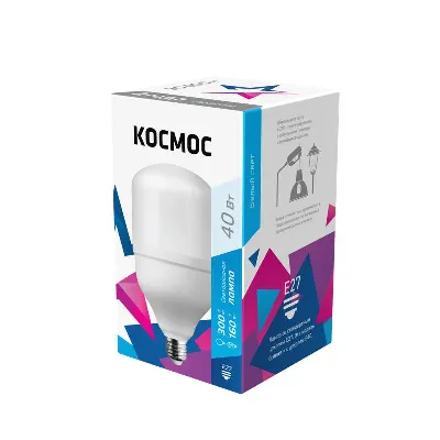 Лампа светодиодная HВтLED 40Вт 220В E27 4500К Космос LksmHWLED40WE2745