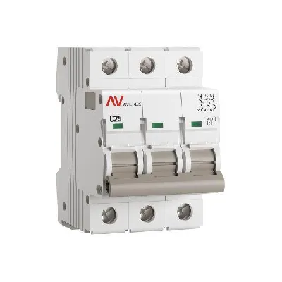 Выключатель автоматический модульный 3п C 25А 6кА AV-6 AVERES EKF mcb6-3-25C-av