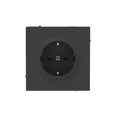 Розетка силовая KANT 2P+E без шторки черн. уголь DKC 7012033