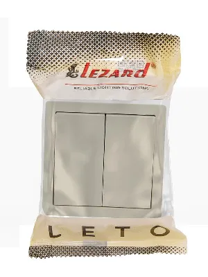 Выключатель 2-кл. ОП LETO крем LEZARD 752-0300-101