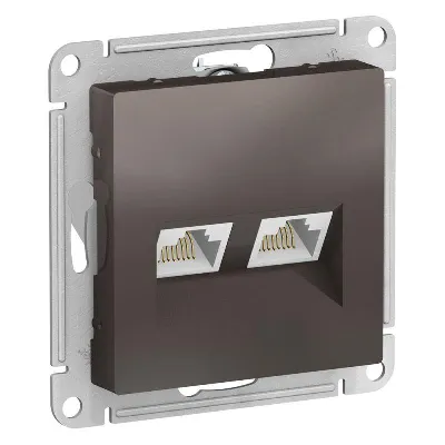 Розетка компьютерная 2-м AtlasDesign RJ45 кат.5E механизм мокко SE ATN000685