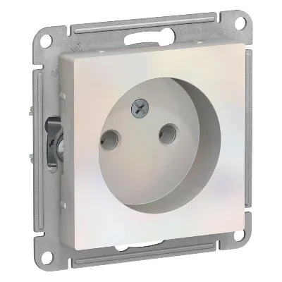 Розетка 1-м СП AtlasDesign 16А IP20 без заземл. без защ. шторок механизм жемчуж. SE ATN000441