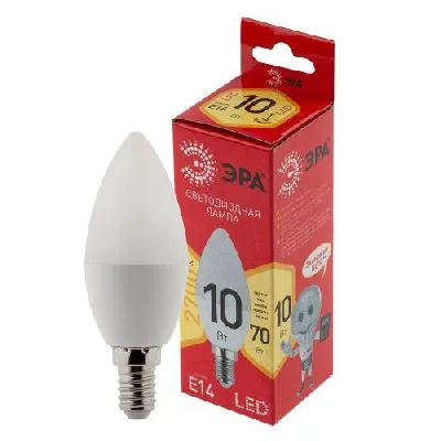 Лампа светодиодная RED LINE LED B35-10W-827-E14 R 10Вт B35 свеча 2700К тепл. бел. E14 Эра Б0049641