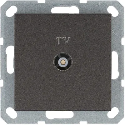 Розетка телевизионная проходная TV Ф9.5мм механизм мокко Jasmart G6002Z