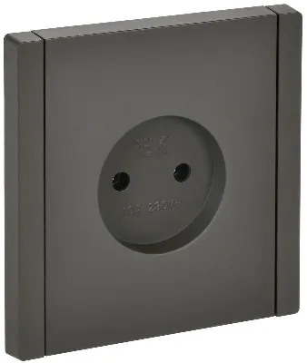 Розетка 1-м СП FORTE&PIANO FP318 10А без заземл. без защ. шторок винт. крепл. сер. IEK FP-R10-10-K03