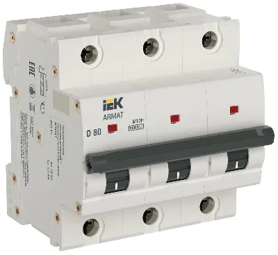 Выключатель автоматический модульный 3п D 80А M10H ARMAT IEK AR-M10H-3-D080