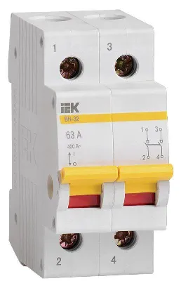 Выключатель нагрузки (мини-рубильник) 2п 63А ВН-32 KARAT IEK MNV10-2-063