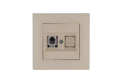 Розетка компьютерная CAT 5+гнездо Karea RIZZ крем Makel 88010035