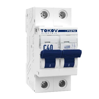 Выключатель автоматический модульный 2п C 40А 4.5кА PRIZMA TOKOV ELECTRIC TKE-PZ45-MCBI-2-40-C