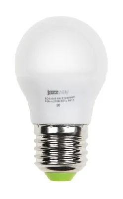 Лампа светодиодная PLED-ECO 5Вт G45 шар матовая 4000К нейтр. бел. E27 400лм 230В 50Гц JazzWay 1036988A