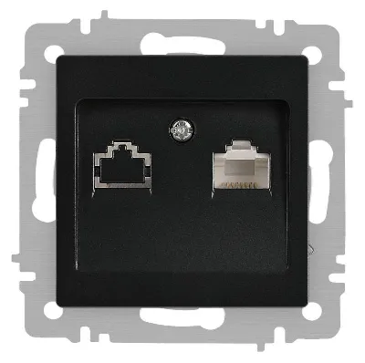 Розетка компьютерная 1-м СП Accent 6-303-05 RJ45 IP20 антрацит Intro Б0063634