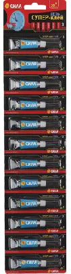 Супер-клей ГЕЛЬ 3г лента BL-12 SSGBL12-3 (блист.12шт) СИЛА C0042300
