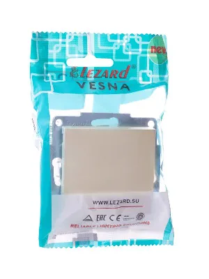 Выключатель 1-кл. 1п СП Vesna 10А IP20 с индикацией механизм крем. LEZARD 742-0388-111
