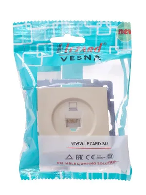 Розетка компьютерная 1-м СП Vesna механизм крем. LEZARD 742-0388-139