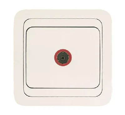 Розетка телевизионная TV 1-м СП Mimoza 16А IP20 бел./бел. Makel 12007