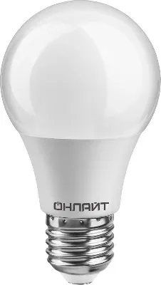 Лампа светодиодная 71 650 OLL-A60-10-230-4K-E27 10Вт грушевидная 4000К нейтр. бел. E27 1000лм 176-264В ОНЛАЙТ 71650