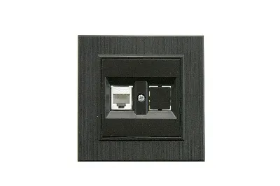 Розетка компьютерная CAT 5+гнездо Karea LINE STAR чер. Makel 86054035