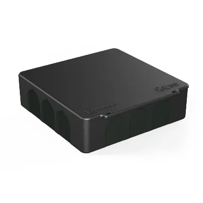 Коробка распределительная 100х100х30 (HF) двухкомп. Безгалоген. для прям. монтажа черн. (уп.48шт) Промрукав 60-0302-9005