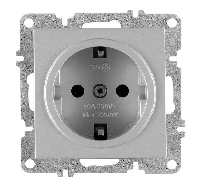 Розетка 1-м СП LAVIN/KAREN 16А IP20 с заземл. механизм сер. ARVIA 50 03 2000 217