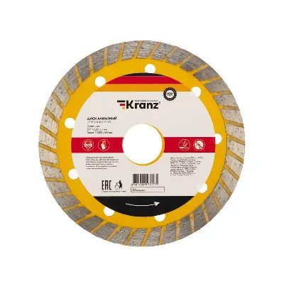 Диск отрезной алмазный Turbo 115х22.2мм Kranz KR-90-0120