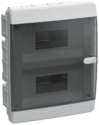 Корпус ЩРВ-П-18 UNION Compact IP41 черн. прозр. дверь пластик. IEK UIC-KP12-V-18-41-K01