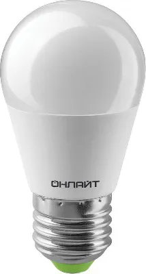 Лампа светодиодная 71 627 OLL-G45-8-230-4K-E27 8Вт шар 4000К нейтр. бел. E27 800лм 176-264В ОНЛАЙТ 71627