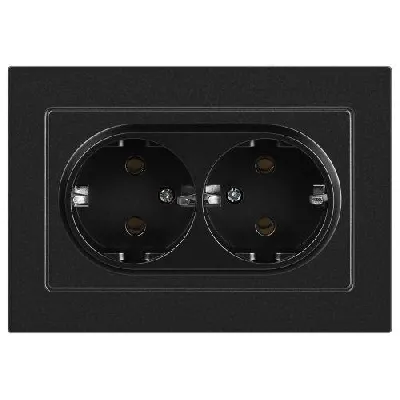 Розетка 2-м СП Accent 6-205-05 16А IP20 250В 2P+E Schuko AL/CU антрацит Intro Б0063494