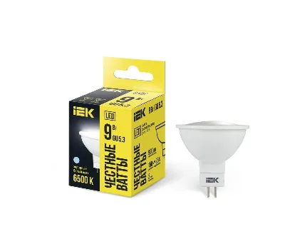 Лампа светодиодная MR16 софит 9Вт 230В 6500К GU5.3 IEK LLE-MR16-9-230-65-GU5