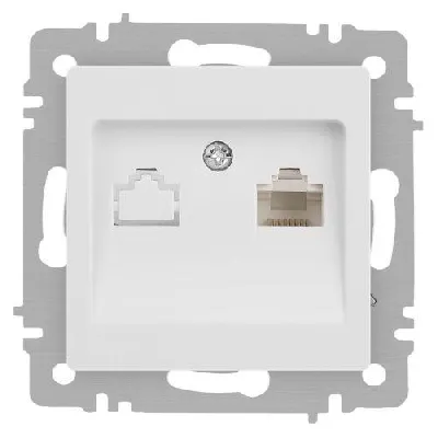 Розетка компьютерная 1-м СП Accent 6-303-01М RJ45 IP20 бел. матов. Intro Б0063625