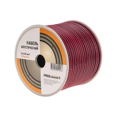 Кабель Stereo 2х1.5 красн./черн. бухта (м) PROCONNECT 01-6106-6