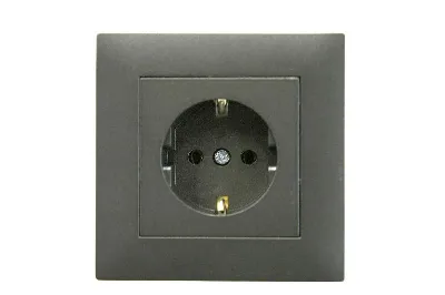 Розетка 1-м Karea RIZZ STAR с заземл. дым. металлик Makel 88050028