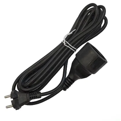 Удлинитель-шнур 1х3м без заземл. 10А IP20 ПВС 2х1 черн. DOMTOK 2339