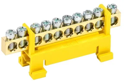 Шина PE "земля" на DIN-изол. "Стойка" ШНИ 6х9-10-С-Ж IEK YNN10-69-10P-K05