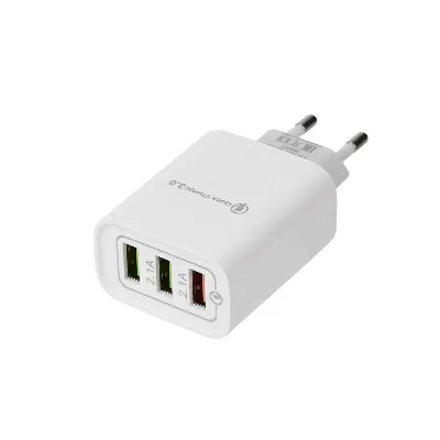 Устройство зарядное сетевое для iPhone/iPad 3 x USB 5В 3А + 1А + 1А бел. Rexant 16-0277