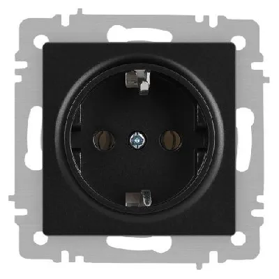 Розетка 1-м СП Accent 6-202-05 16А IP20 250В 2P+E Schuko антрацит Intro Б0063693