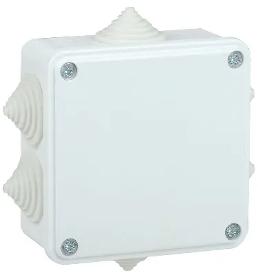 Коробка распаячная ОП КМ 100х100х45 IP44 6 вводов бел. IEK UKO11-100-100-045-K01-44