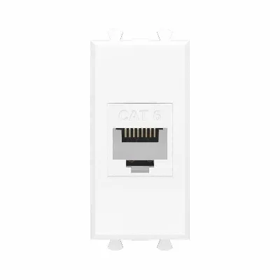 Розетка компьютерная 1мод. Avanti "Белое облако" RJ45 кат.6 без шторок модульная механизм DKC 4400691