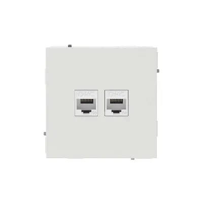 Розетка компьютерная 2-м KANT RJ45 кат.5E без шторки бел. песок DKC 7010664