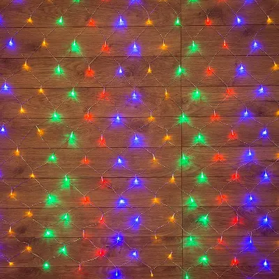Гирлянда "Сеть" с контроллером 1.5х1.5м 150LED мульти. прозр. провод 12Вт 220В IP20 NEON-NIGHT 215-129