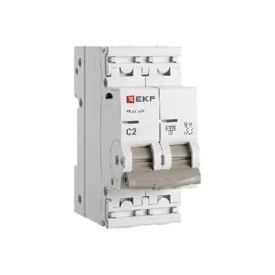 Выключатель автоматический 2п C 2А 4.5кА ВА 47-63N PROxima EKF M634202C