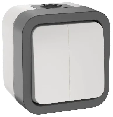 Выключатель 2-кл. ОП TORS TS205 10А IP55 бел. IEK TS-V20-0-10-55-K41
