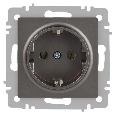 Розетка 1-м СП Accent 6-202-09 16А IP20 250В 2P+E Schuko титан Intro Б0063701