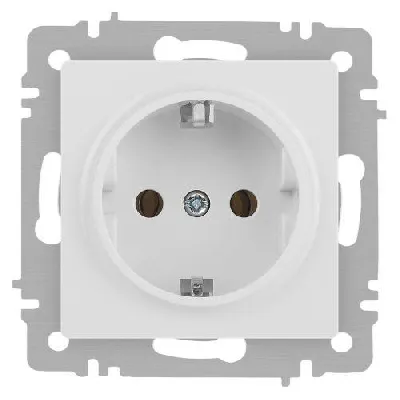 Розетка 1-м СП Accent 6-202-01М 16А IP20 250В 2P+E Schuko бел. матов. Intro Б0063681