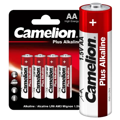 Элемент питания алкалиновый AA/LR6 1.5В Plus Alkaline LR6-BP4 (блист.4шт) Camelion 7370