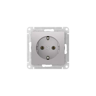 Розетка AtlasDesign 16А с заземл. быстрозажим. клем. механизм алюм. SE ATN000343S
