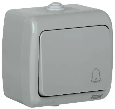 Выключатель кнопочный 1-кл. ОП AQUATIC ВС-20-1-3-А 10А IP54 GENERICA EVA14-K03-10-54