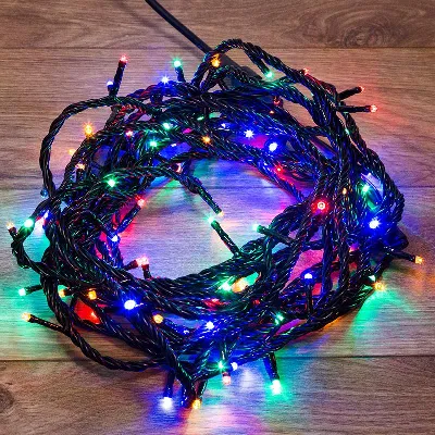 Гирлянда "ТВИНКЛ ЛАЙТ LED" (с контроллером 8 режимов) 10м 100LED 10Вт 220В IP 44 мультиколор NEON-NIGHT 303-139